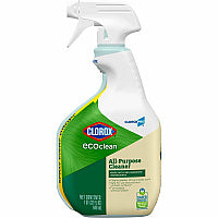 CloroxPro(TM) EcoClean All-Purpose Cleaner Spray 32 fl oz (1 quart) - Bio-based, Paraben-free, Dye-free, Phthalate-free, Chemical-free, Fume-free, Residue-free - Green, White - 1 Each (60276)