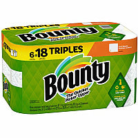 Bounty Full Sheet Paper Towels - 6 Triple Roll = 18 Regular (05849)