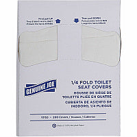 Genuine Joe Quarter-Fold Toilet Seat Covers Quarter-fold - For Toilet - White - Paper - 200/Pack - 25 / Carton (GJO10153)