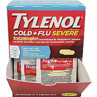 Tylenol Cold & Flu Severe Single-Dose Packets For Tylenol Cold, Flu, Fever, Body Ache, Pain, Headache, Sore Throat, Nasal Congestion, Cough - 2/Packet - 30 / Box (64568)