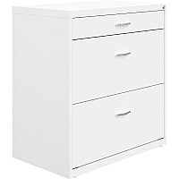 NuSparc Pencil Drawer Lateral File 30" Width x 17.6" Depth x 31.7" Height - 2 x Drawer(s) for File, Pencil - Letter - Lateral - Interlocking, Anti-tip, Ball Bearing Slide, Ball-bearing Suspension, Removable Lock, Durable, Nonporous Surface, Ad (LF318BBWE)