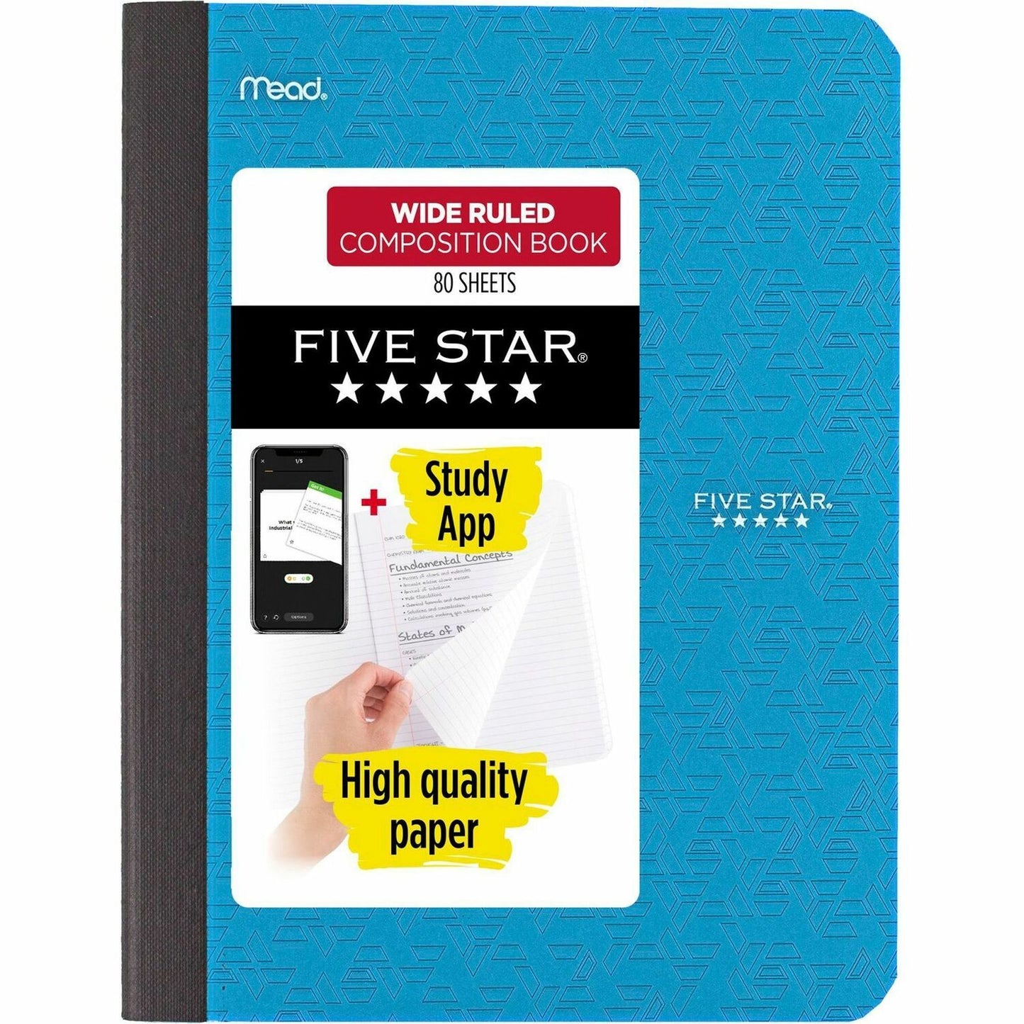Mead Wide Ruled Composition Book 80 Sheets - Sewn - Wide Ruled Margin - 7 1/2" x 9 3/4" Sheet Size - Assorted Plastic Cover - Double Sided Sheet, Durable, Smooth, Snag Resistant - 1 Each (950033)