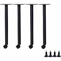 Lorell Invent Training Table Components Black Post Leg Base - 4 Legs - 28.50" Height x 5.80" Width x 5.80" Depth - Training - Assembly Required - 4 / Set (LLR60805)