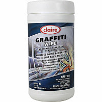 Claire Graffiti-Wipe For Hard Surface, Multipurpose - Wipe - Non-toxic, Non-flammable, Biodegradable, Abrasive, Non-scratching - White - 40 Each (CL963)