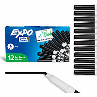 Expo Low-Odor Dry Erase Markers Fine Marker Point - Erasable - Black Ink - Dry - 1 Dozen (86001A)