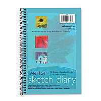 Pacon Art1st Sketch Diary, 64 lb Text Paper Stock, Blue Cover, (70) 9 x 6 Sheets (4790)