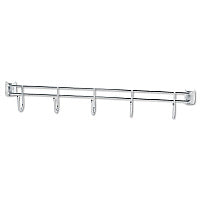 Alera Hook Bars For Wire Shelving, Five Hooks, 24" Deep, Silver, 2 Bars/Pack (ALESW59HB424SR)
