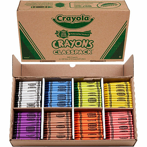 Crayola 8-Color Crayon Classpack, Assorted Colors, 800/Box