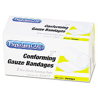 PhysiciansCare First Aid Conforming Gauze Bandage, Non-Steriile, 2" Wide, 2/Box (51017)