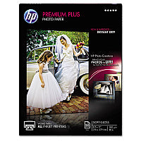 HP Premium Plus Photo Paper, 11.5 mil, 8.5 x 11, Soft-Gloss White, 50/Pack (CR667A)