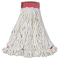 Rubbermaid Commercial Web Foot Wet Mop Head, Shrinkless, Cotton/Synthetic, White, Large, 6/Carton (A253WHI)