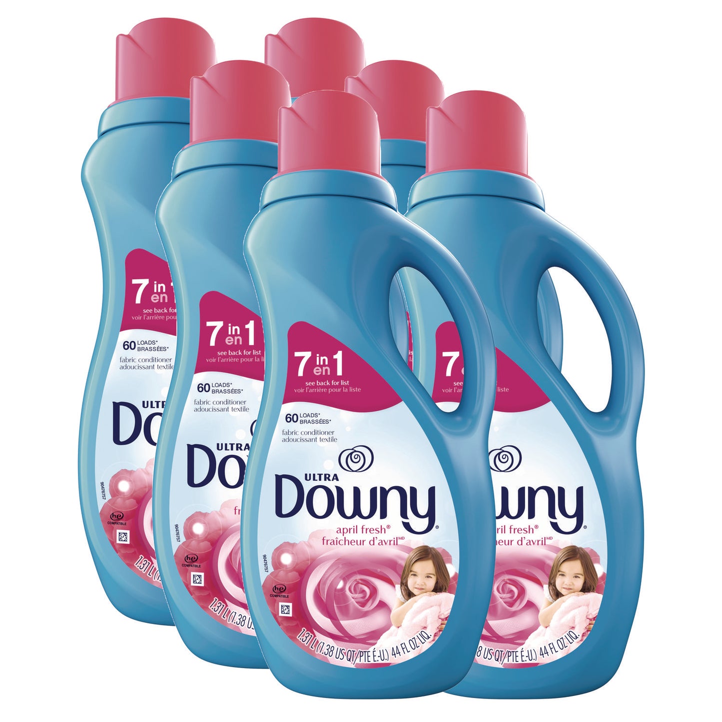 Downy Liquid Fabric Softener, April Fresh, 44 oz Bottle, 6/Carton (10033)