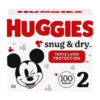 Huggies(R) Snug and Dry Diapers, Size 2, 12-18 lbs, 100 Diapers (54646)