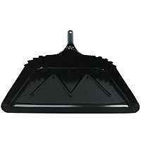 Impact Heavy-Duty Commercial Dust Pan, 16 x 15.5, 5.38" Handle, 20-Gauge Steel, Black (4216)