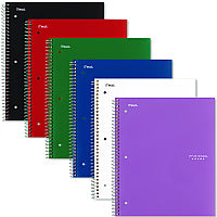 Five Star Wirebound Notebook with Two Pockets, 1-Subject, Medium/College Rule, Randomly Assorted Cover Color, (100) 11 x 8.5 Sheets (06206)