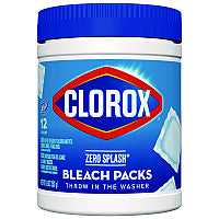 Clorox Zero Splash Bleach Packs, Regular, 12 Tabs/Pack, 6 Packs/Carton (31371)