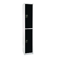 AdirOffice Steel Storage Locker, 2 Compartment, 12 x 12 x 72, Black (I629202BLK)