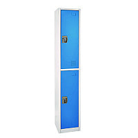 AdirOffice Steel Storage Locker, 2 Compartment, 12 x 12 x 72, Blue (I629202BLU)