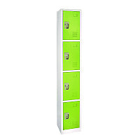 AdirOffice Steel Storage Locker, 4 Compartment, 12 x 12 x 72, Green (I629204GRN)