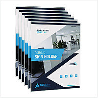 AdirOffice Wall Mount Side-Loading Acrylic Sign Holders, 8 x 11, Clear Frame, 6/Pack (I63985116WM)