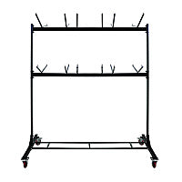 AdirOffice Steel Folding Chair Two-Tier Utility Cart, Metal, 1,000 lb Capacity, 33 x 65 x 68.5, Black (I69003)