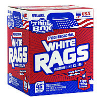 Sellars Absorbent Materials TOOLBOX White Rags, 1-Ply, 9.8 x 12, White, 200 Sheets/Box, 6 Boxes/Carton (58202)