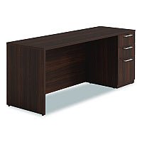 Alera Seville Series Credenza with Pedestal, Right Pedestal, 72w x 24d x 29h, Mahogany (SVRSPC7224MY)