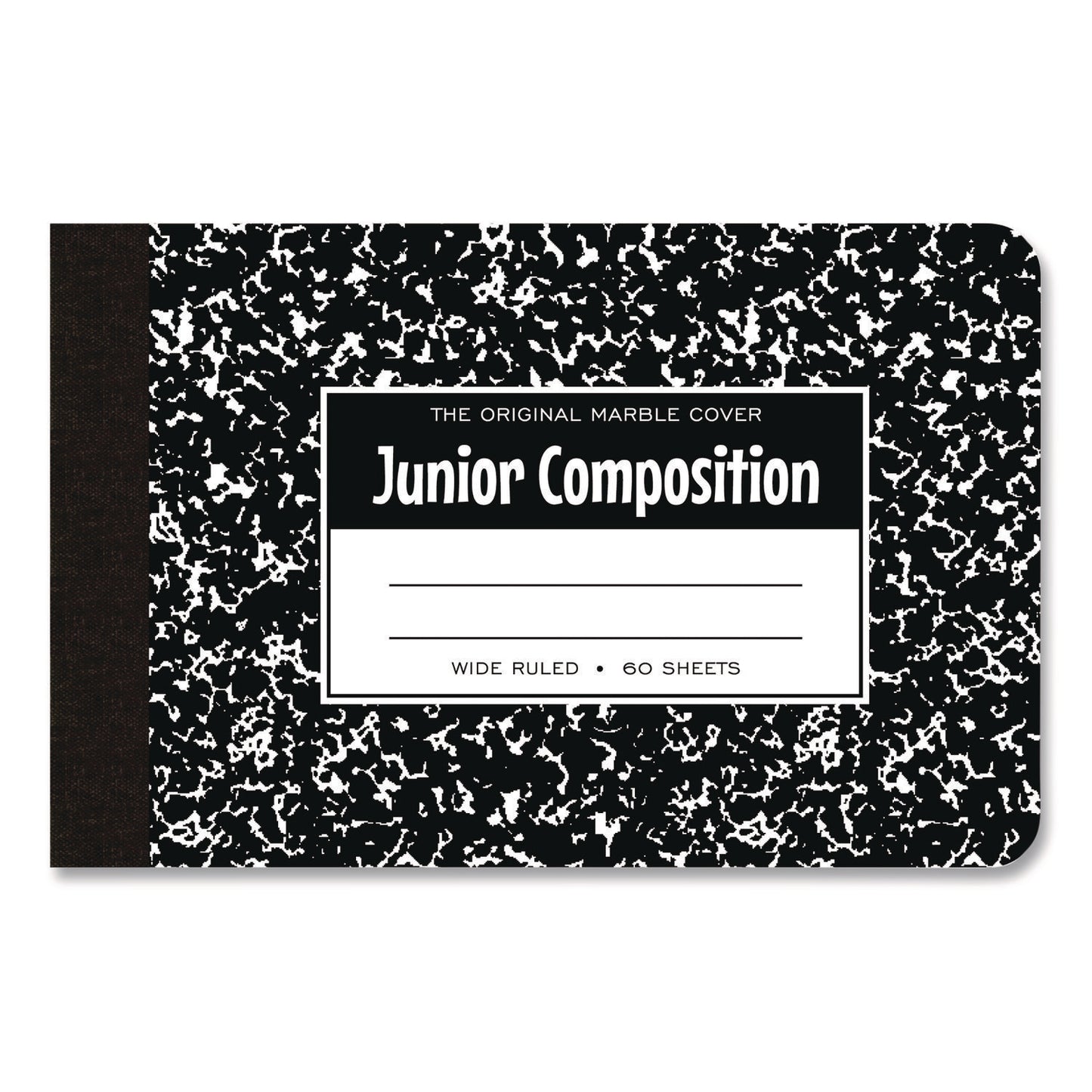 Roaring Spring Junior Composition Notebook, Wide/Legal Rule, Black Marble Cover, (60) 4.88 x 7.5 Sheets (77122)