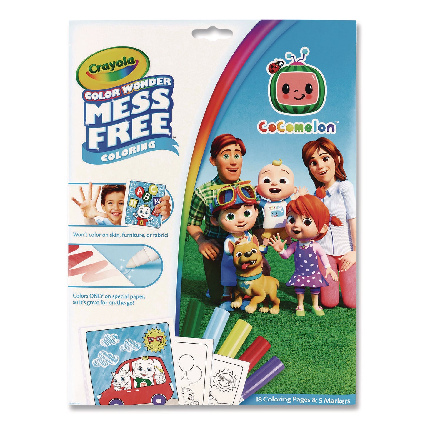 Crayola Cocomelon Color Wonder Kit, (18) Coloring Pages, (5) Cocomelon Collection Markers (752788)