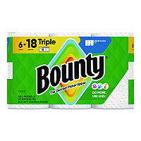 Bounty Select-a-Size Kitchen Roll Paper Towels, 2-Ply, 5.9 x 11, White, 123 Sheets/Triple Roll, 6 Rolls/Carton (16020)