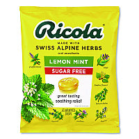 Ricola Sugar-Free Lemon Mint Herb Throat Drops, 65/Bag, 2 Bags/Pack (22002531)