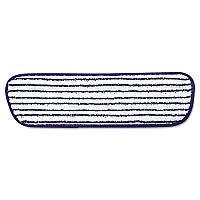 Rubbermaid Commercial Microfiber Finish Pad, 18 x 5.5, Blue/White, 6/Box (Q800WHI)