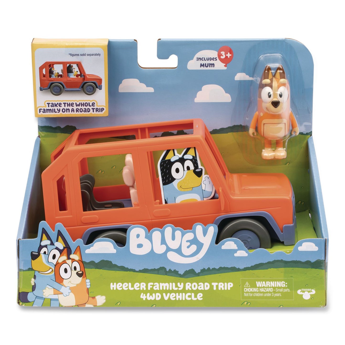 Bluey Series 11: Heeler Family Road Trip 4WD Vehicle, Ages 3 and Up, 2 Pieces (176614)