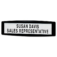 Fellowes Plastic Partition Additions Nameplate, 9 x 0.75 x 2.5, Fabric Panel Mount, Dark Graphite (75906)
