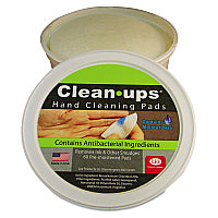 LEE Clean-Ups Hand Cleaning Pads, Cloth, 1-Ply, 3" dia, Mild Floral Scent, 60/Tub (10145)