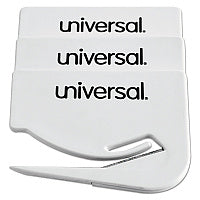 Universal Letter Slitter Hand Letter Opener with Concealed Blade, 2.5", White, 3/Pack (UNV31803)