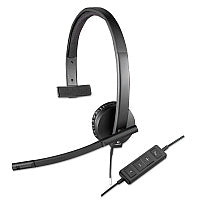 Logitech H570e Monaural Over The Head Wired Headset, Black (981000570)
