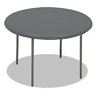 Iceberg IndestrucTable Classic Folding Table, Round, 48" x 29", Charcoal (65247)