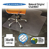 ES Robbins Natural Origins Chair Mat with Lip For Hard Floors, 36 x 48, Clear (143002)