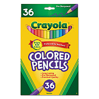 Crayola Short-Length Colored Pencil Set, 3.3 mm, 2B, Assorted Lead and Barrel Colors, 36/Pack (684036)
