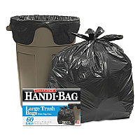 Handi-Bag Super Value Pack Can Liners, 30 gal, 0.65 mil, 30" x 33", Black, 60/Box (HAB6FT60)
