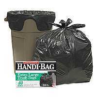 Handi-Bag Super Value Pack Can Liners, 33 gal, 0.65 mil, 32.5" x 40", Black, 40/Box (HAB6FTL40)