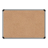 Universal Cork Board with Aluminum Frame, 24 x 18, Tan Surface (UNV43712)