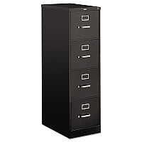 HON 510 Series Vertical File, 4 Letter-Size File Drawers, Black, 15" x 25" x 52" (514PP)