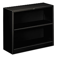 HON Metal Bookcase, Two-Shelf, 34.5w x 12.63d x 29h, Black (S30ABCP)