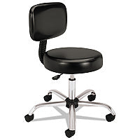 HON Adjustable Task/Lab Stool, Supports Up to 250 lb, 17.25" to 22" Seat Height, Black Seat/Back, Steel Base (MTS11EA11)