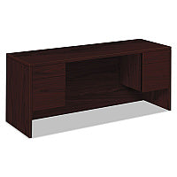 HON 10500 Series Kneespace Credenza With 3/4-Height Pedestals, 72w x 24d x 29.5h, Mahogany (10543NN)