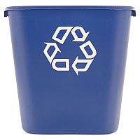 Rubbermaid Commercial Deskside Recycling Container, Medium, 28.13 qt, Plastic, Blue (295673BE)