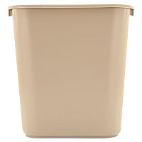 Rubbermaid Commercial Deskside Plastic Wastebasket, 7 gal, Plastic, Beige (295600BG)