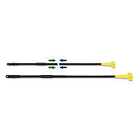 Boardwalk(R) Two-Piece Metal Handle w/Jaw Head, 59" Handle, Black/Yellow (BWKFF610)